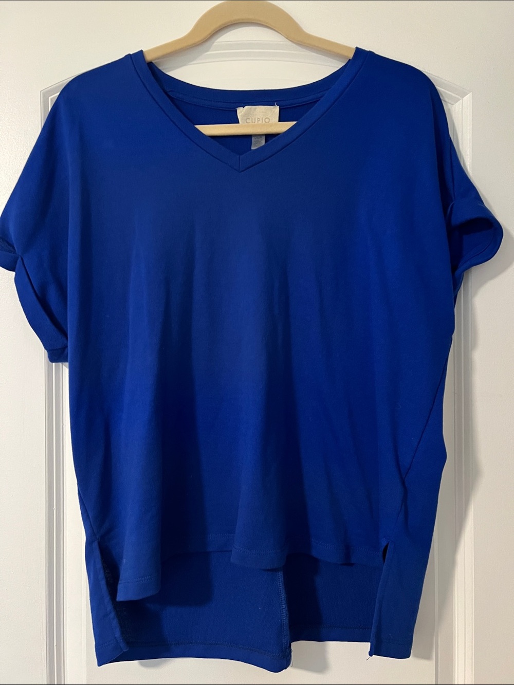 Cupio Cobalt V-Neck Short Sleeve Top